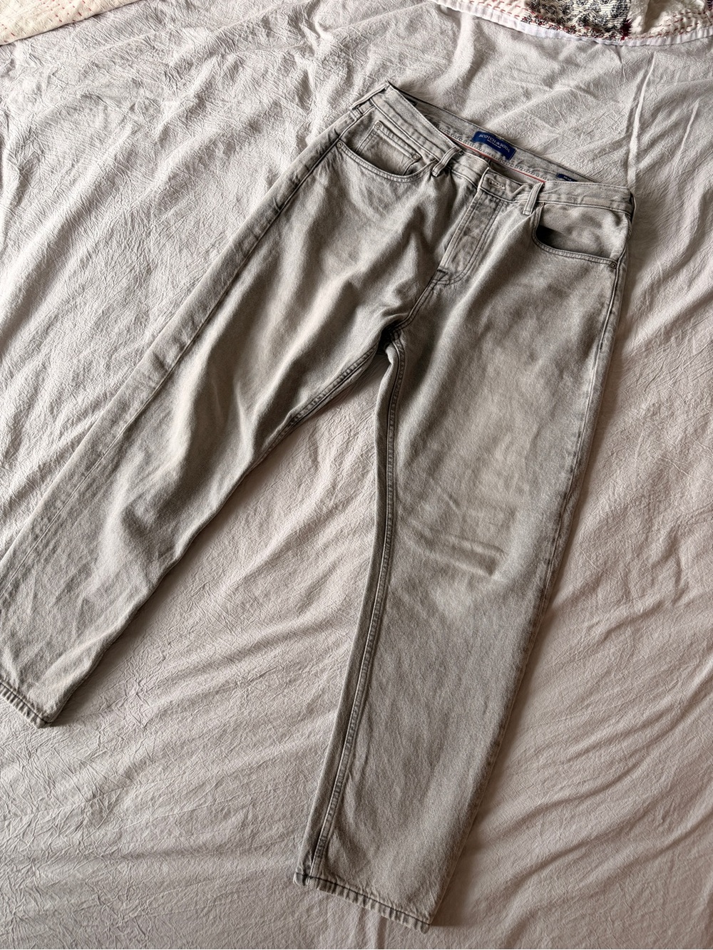 Scotch & Soda Relaxed Tapered Jeans in Light Gray